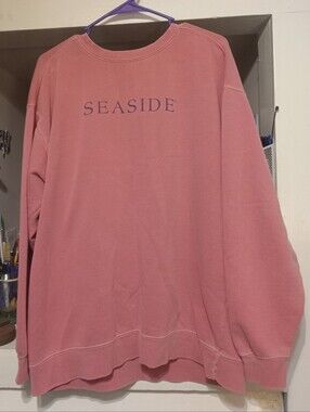 Seaside Comfort Colors Womens Crewneck Sweater in Dusty Rose with SEASIDE Logo